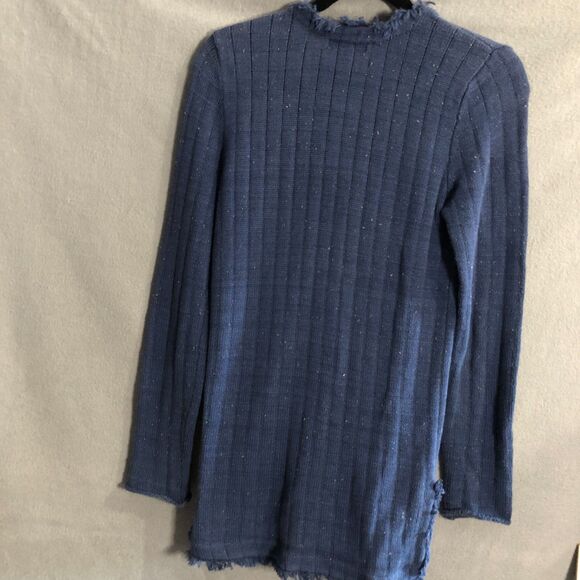 cabi cardigan sweater small xs blue navy confetti navy thick long aa - Picture 6 of 11